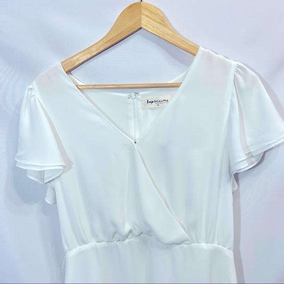 Impressions New with Tags white midi dress Medium - Picture 2 of 8